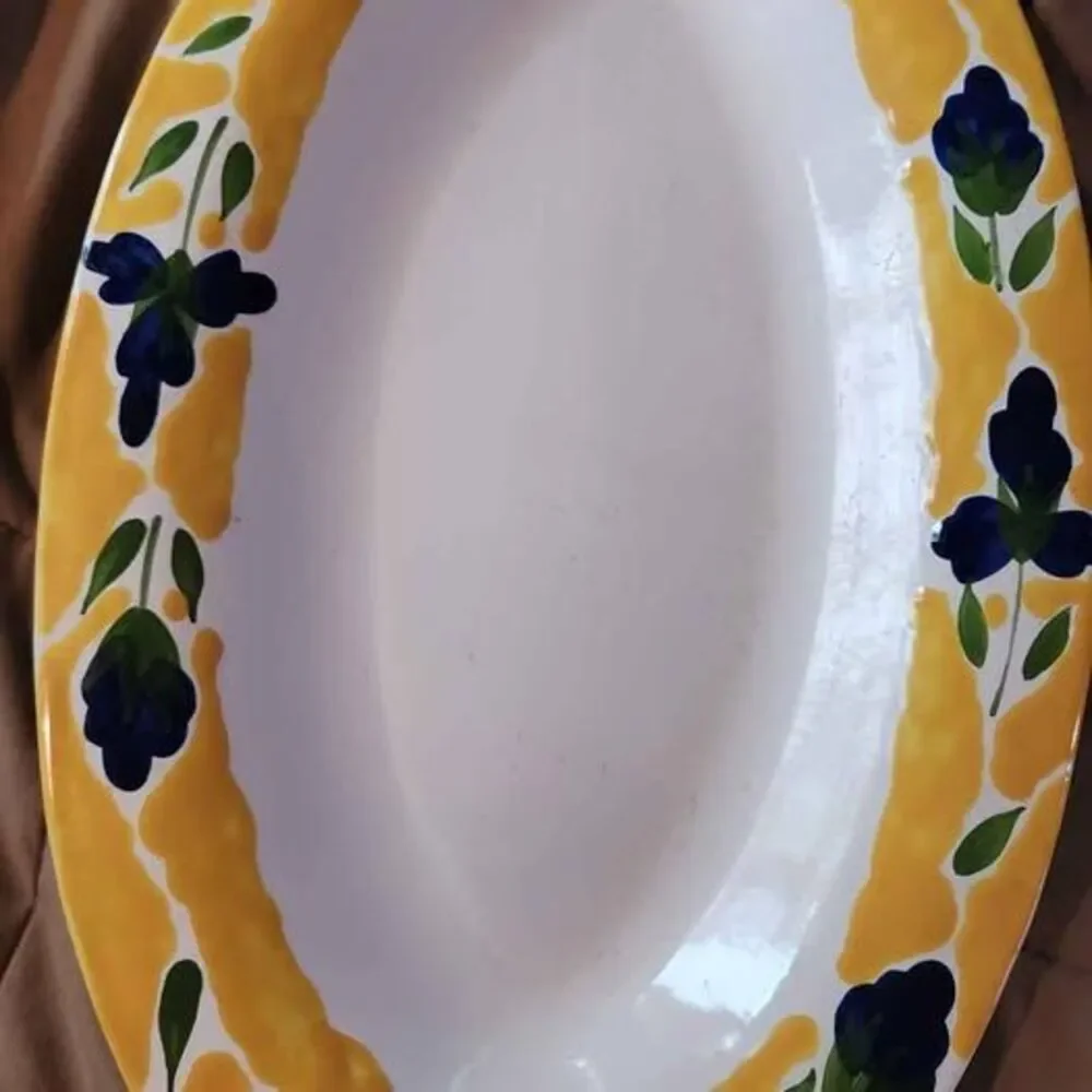 Dansk St. Tropez Platter and Deruta Rooster Dish